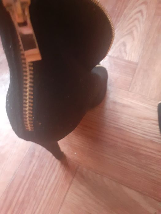 Ботильоны замшевые чёрные весна