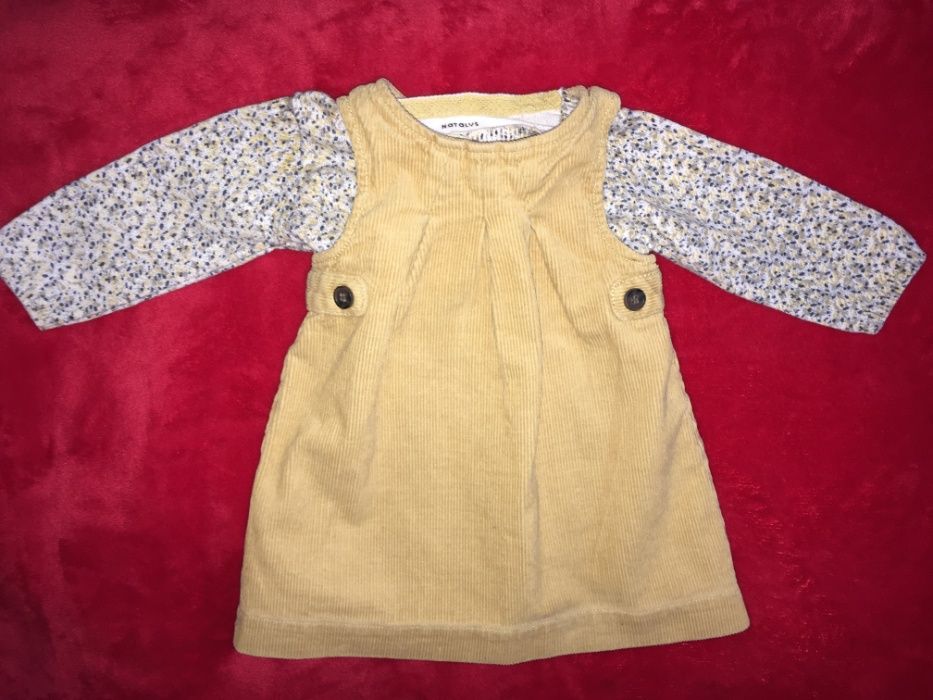 3-6м френски джинсов сукман и блузка Natalys 100% памук момиче