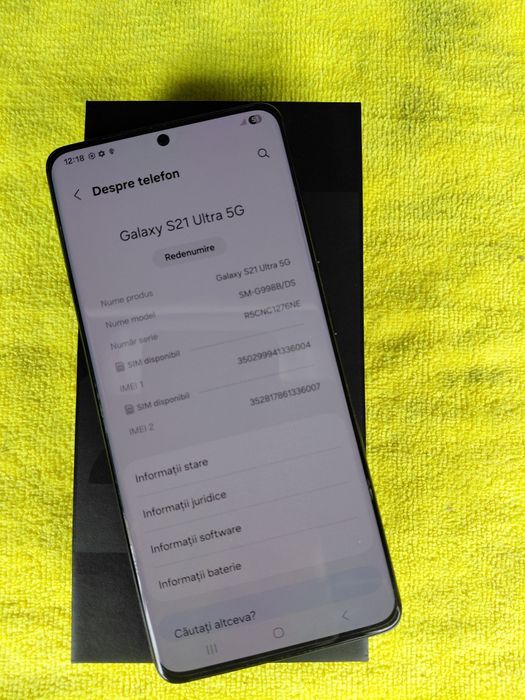 Vând/Schimb Samsung S21 Ultra 5g 256g ca Nou Dual Sim Fulbox Liber