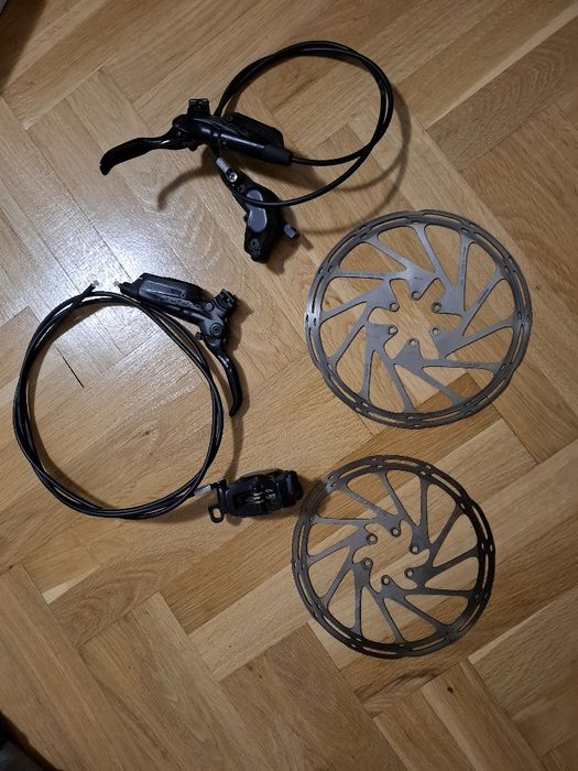 Спирачки SRAM Code R + преден и заден диск+ нови накладки!