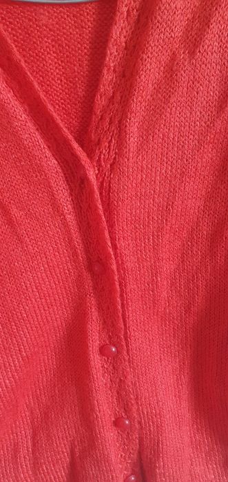 Blazer tricotat rosu coral moale nu înțeapă S/ M