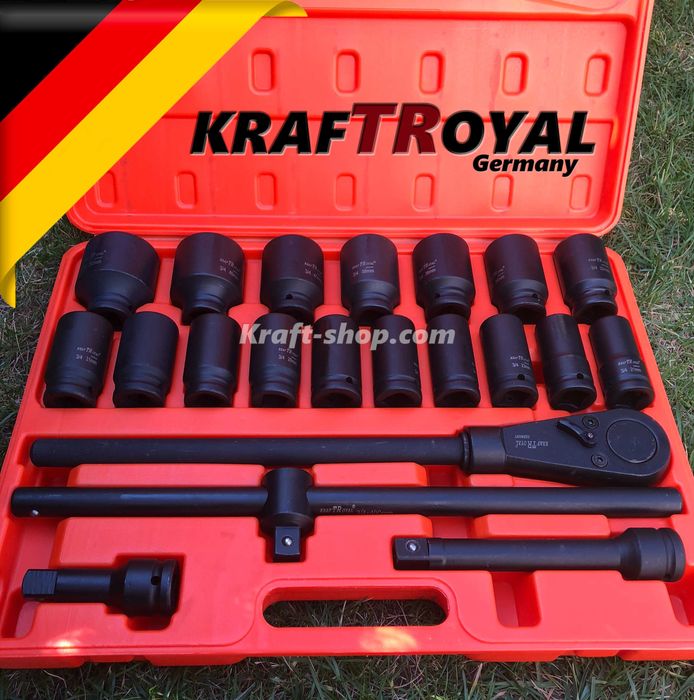 НЕМСКО Камионско Гедоре KraftRoyal 21 Части 3/4" 21-50мм + ЛЕД ФЕНЕР