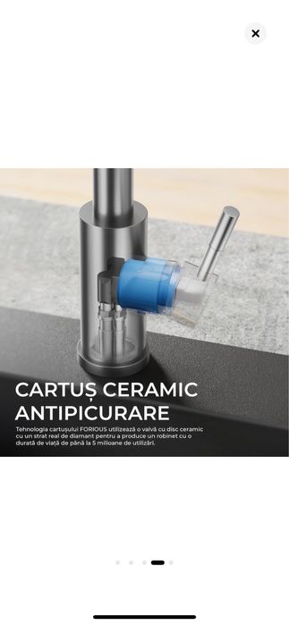 Baterie Chiuveta Bucatarie Flexibila, Cap Retractabil, Functii multipl