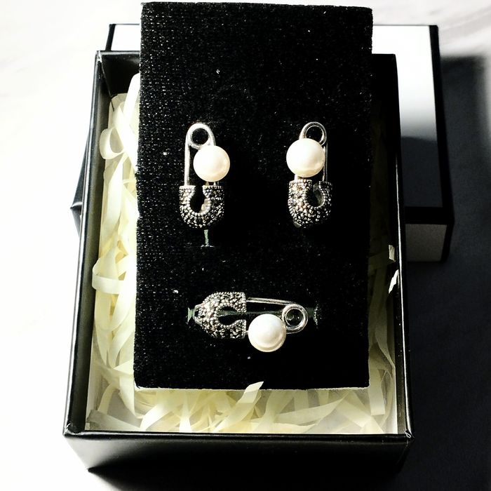 Комплект "Жемчужная булавка" Италия