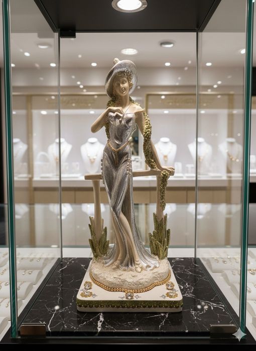 Элегантная статуэтка "Винтажная дама" – ручная работа