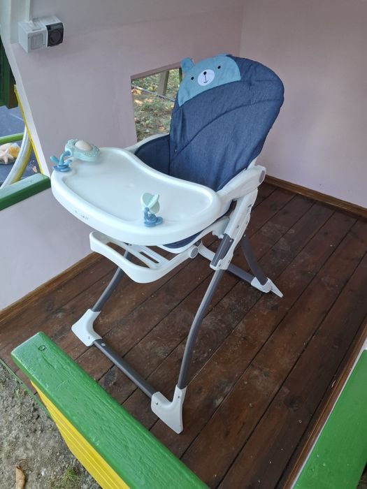 Scaun de masa bebelusi Wunderkid Happy, ursulerul albastru