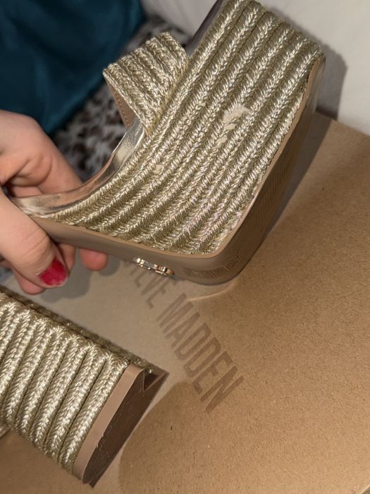 Steve Madden Sandale cu platforma gold rope