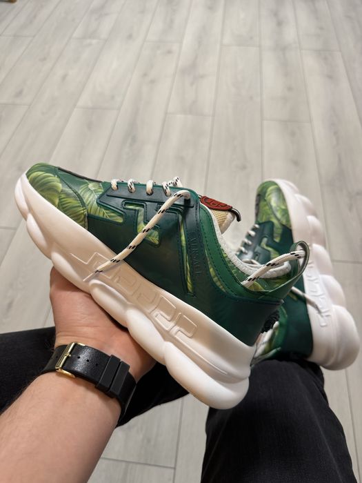 Adidasi Barbati Versace Chain Reaction Verde & Alb!