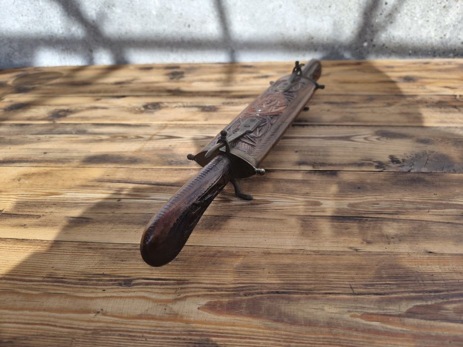 винтидж индийски комплект за рязане и сервиране на месо,