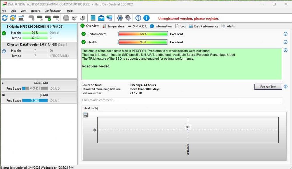 SSD Hynix PC711 OPAL 2.0 512 GB PCI Express 3.0 x4 M.2 80 mm.