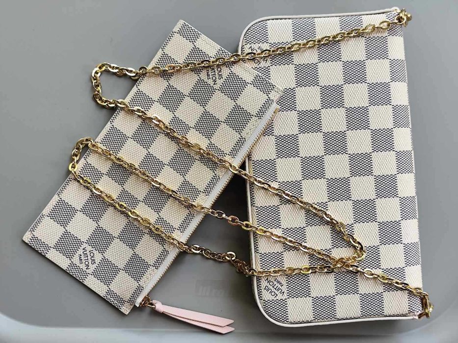 LOUIS VUITTON Дамска чанта Pochette Félicie Damier Azur