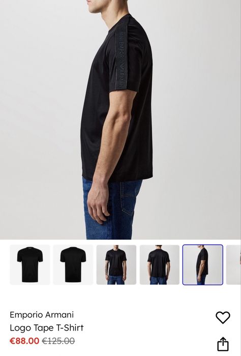 Emporio Armani футболка, размер XXL. Қора ранг. Оригинал. Италиядан.