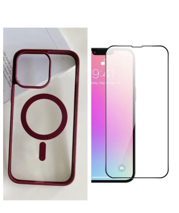 Iphone 14/15/16/16E/PRO/MAX/PLUS Husa Line Case Magnet + Folie Sticla