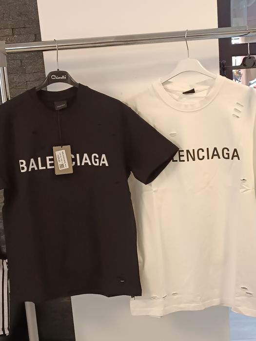 Tricouri Balensiaga alb și negru