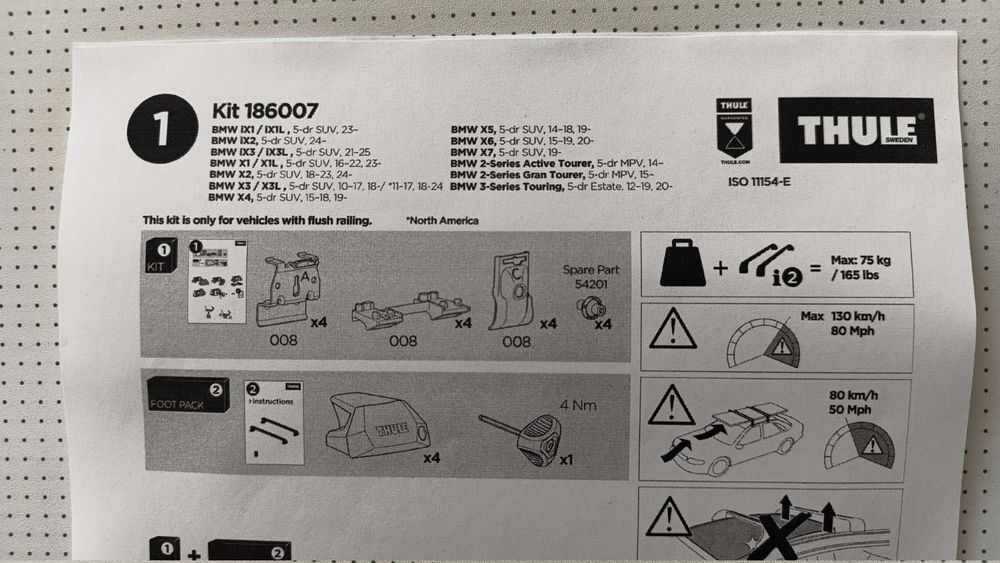Thule kit 18 6007,  за BMW