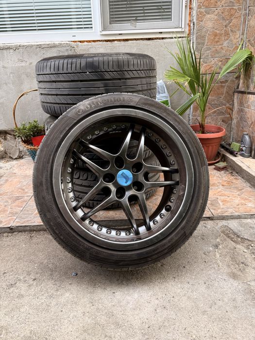 Продавам комплект алуминиеви джанти Rondell 17” с летни гуми Continental