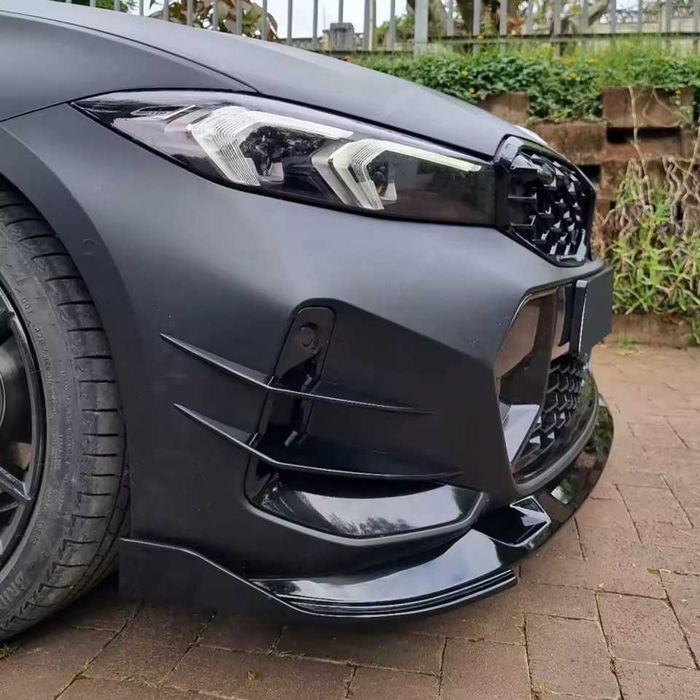 Extensii Aripioare Prelungiri Bara Fata M BMW G20 G21 LCI Facelift, Lip Splitere Negru Lucios