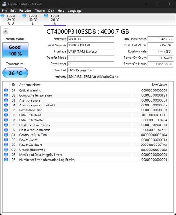 SSD 4TB Crucial Micron P310, NVMe M.2 - твърд диск, ГАРАНЦИЯ, 100% състоянието, Solid State Drive 2280
