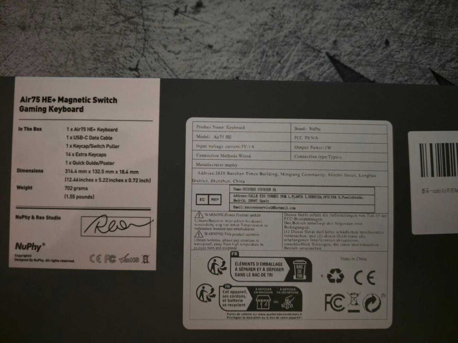 Tastatura NuPhy Air75 HE Gaming Magnetic Switch Wired 8K Polling Rate