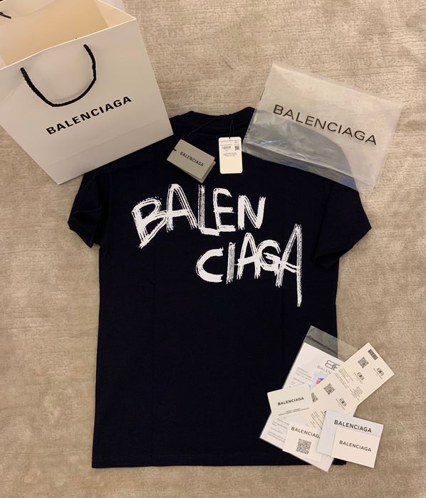 Tricou Balenciaga Script Logo negru