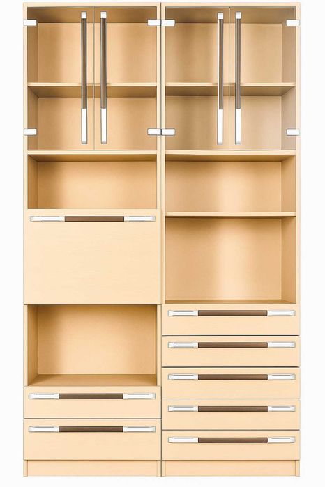 Цена - 40€. Два Компактни Модула за Дневна стая в цвят Млечен Дъб/Бук