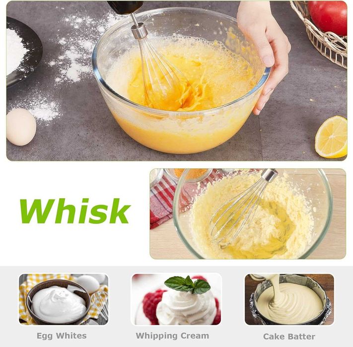 Ръчен блендер Bonsenkitchen от неръждаема стомана, 4-в-1