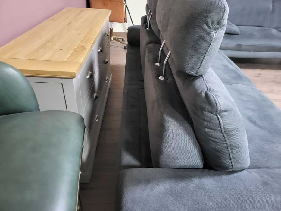 Тъмно сив комплект дивани от плат тройка и двойка "Dieter Knoll"