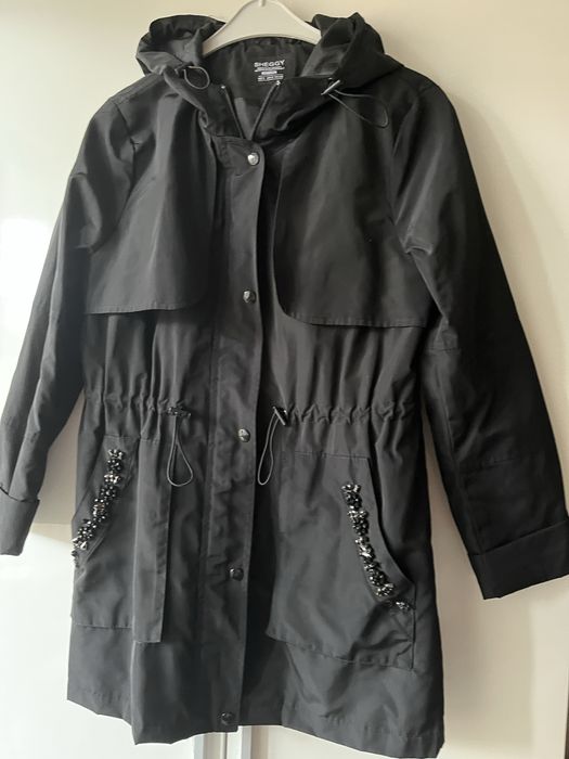 Дамски черен шлифер размер S