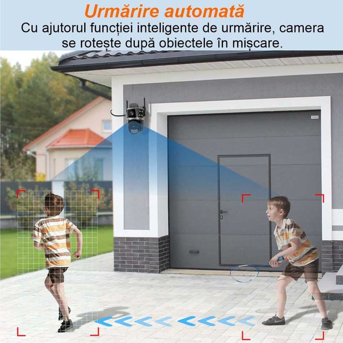 Cameră de supraveghere 4G, 10MP, 5K Ultra HD, Zoom 10X, Night Vision