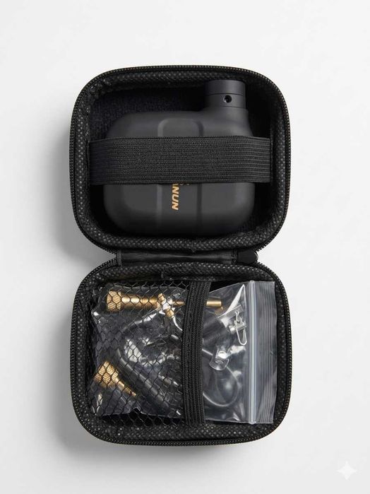 Мини Електрическа Помпа 93g 100PSI - Джобен Компресор с Кутия и Адаптери за Всички Вентили - Подарък за Колело и Тротинетка