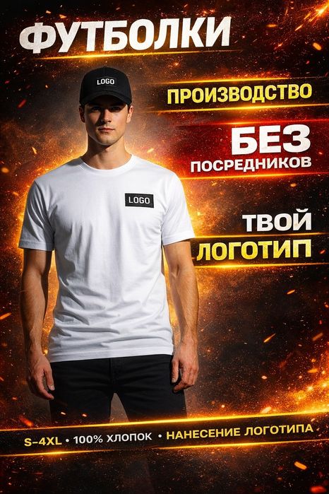 Футболка с вашим принтом печать логотип