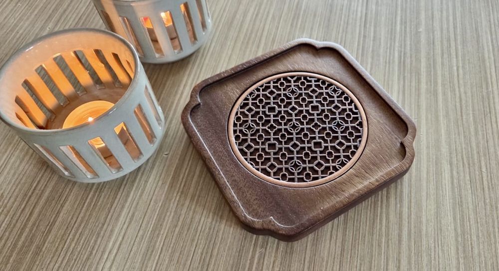 Елегантен комплект дърво и месинг