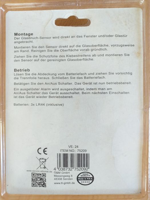 Alarmă pentru geam spart