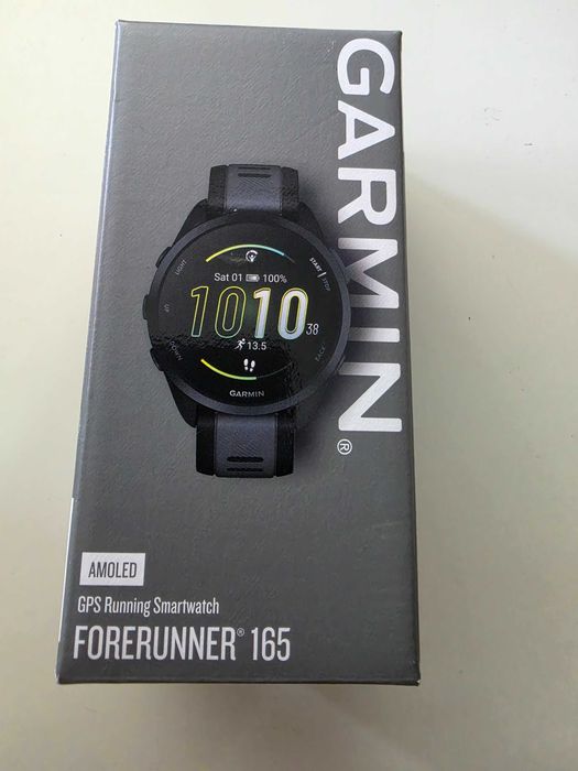 Smartwatch Garmin Forerunner 165, 43mm, GPS, Wi-Fi, Android/iOS, curea Silicon, Black/Slate Grey