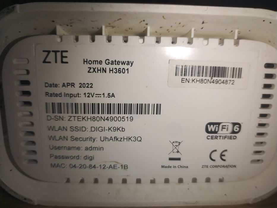 Router mesh zte home gateway zxhn h3601