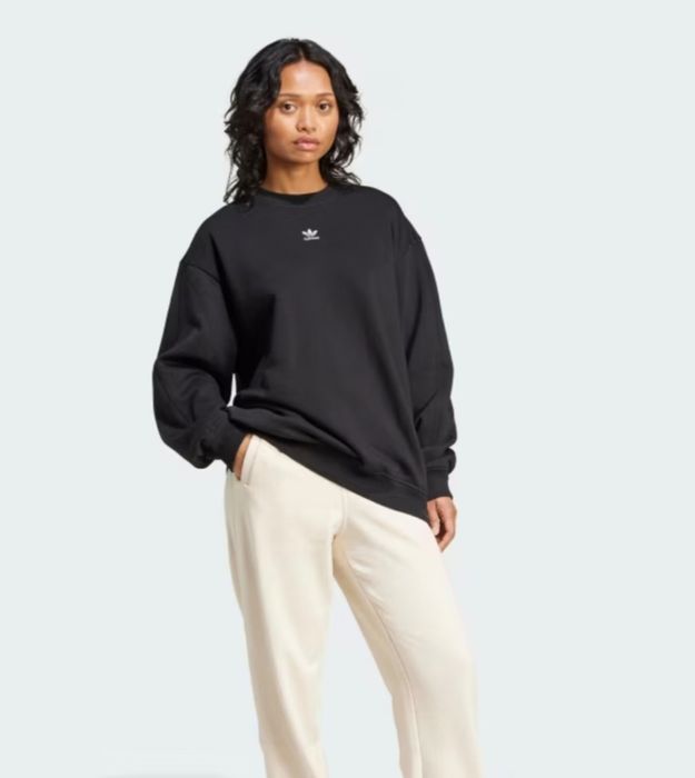 Свитшот свободного кроя Adidas Америка, серый и чёрный