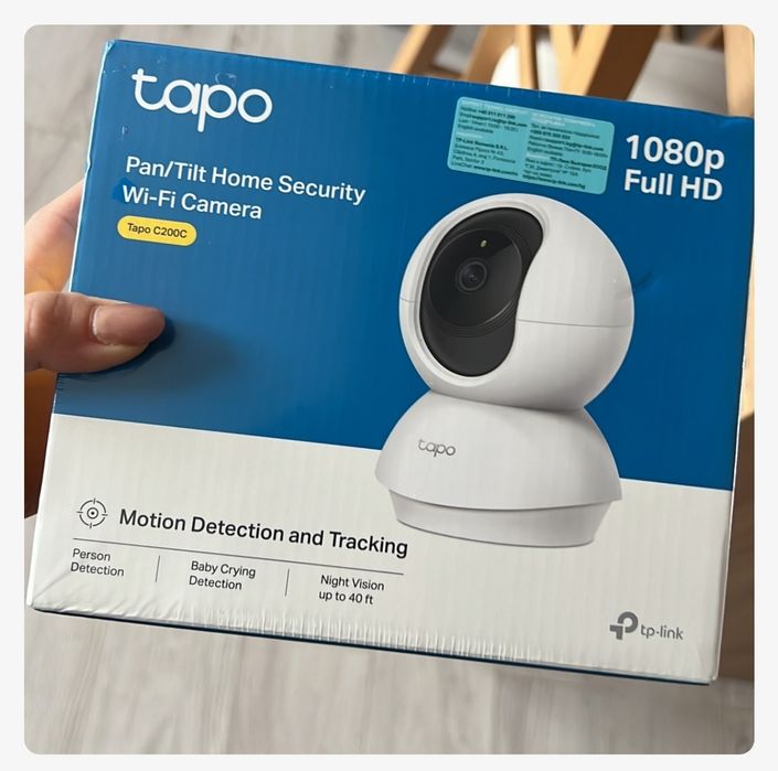 Camera IP Wireless interior TP-LINK Tapo C200C, 2MP, 1080p, IR, Night Vision, alb