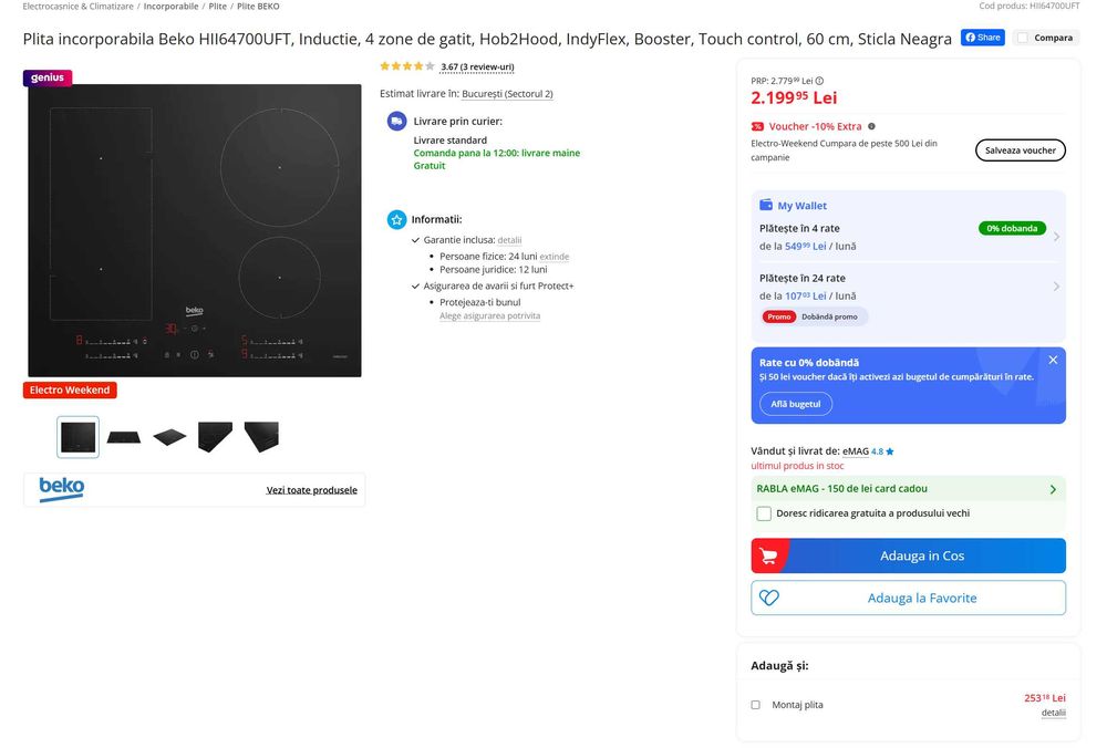 Plita inductie Beko HII64700UFT