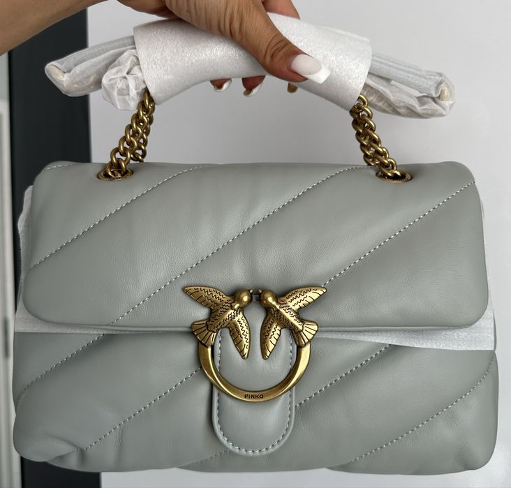 Pinko love classic puff grey shoulder