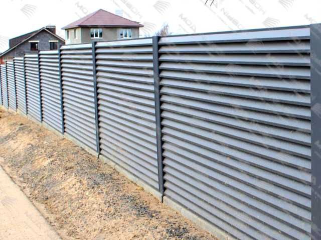Забор жалюзи металлический