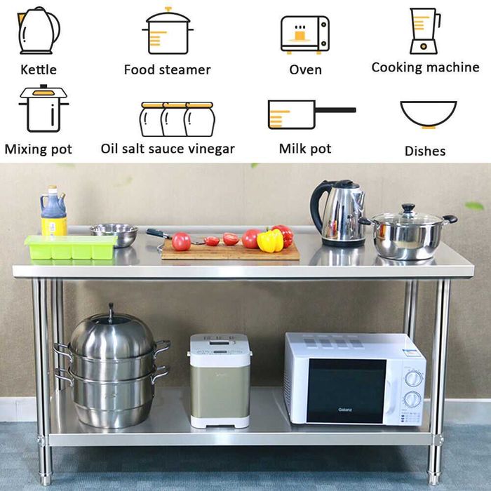 Masa inox horeca cu polita 1m 1.2m 1.5m 2m LICHIDARE STOC