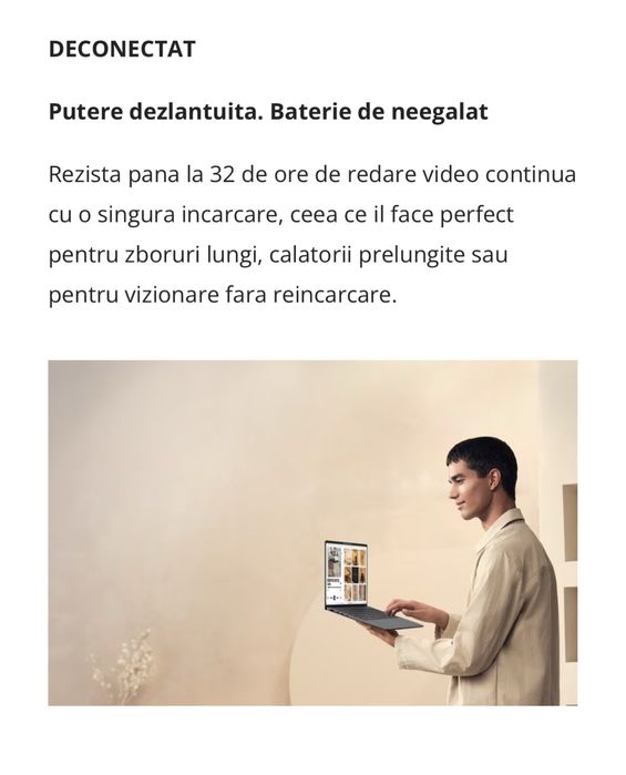 Laptop NOU ASUS ZENBOOK A14 OLED Snapdragon X Elite 16GB 1TB + Husa