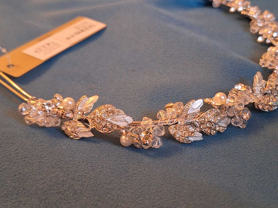 Bentiță argintie mireasa Meli Melo