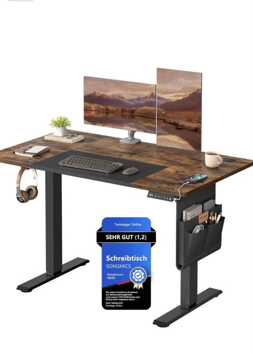 Регулируемо бюро SONGMICS (standing desk) – Vintage Brown / Black