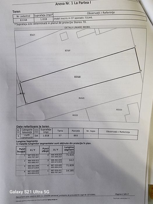 Vând teren intravilan 1000mp.Zonă centrală.