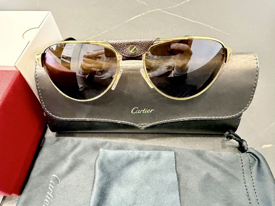 Cartier santos dumont gold sunglasses