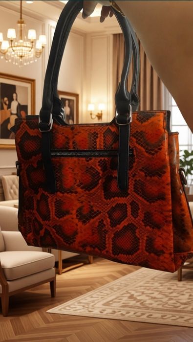 Сумка новая с клатчем 2в1 оранжевый с черным Яндекс или БТС почтой