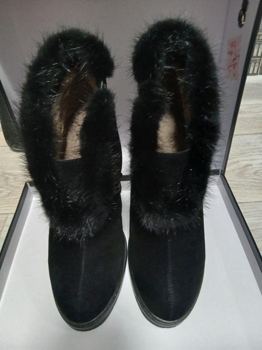 Ботильоны замша с норковой