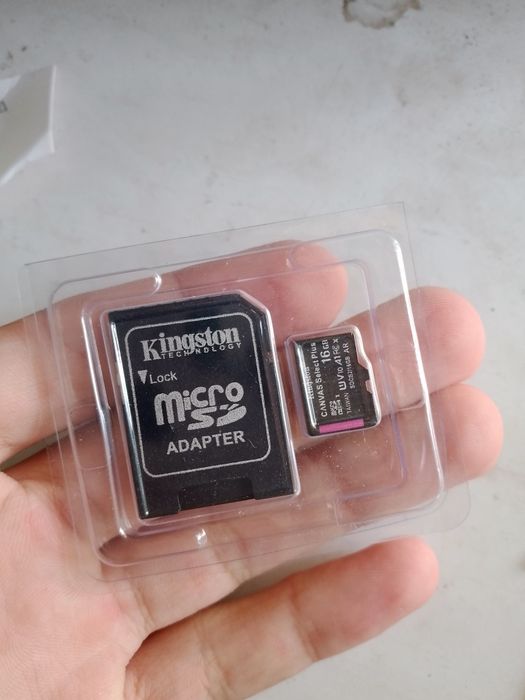 Micro sd флешка 16gb с адаптером новый