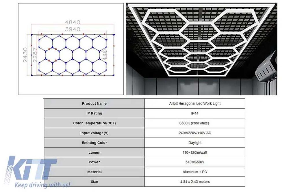 Sisteme de Iluminare Plafon Hexagon / HoneyComb, div modele/dimensiuni